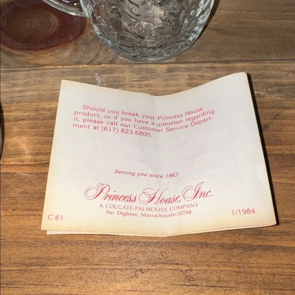 NIB Princess House Fantasia Crystal Floral Glass Mugs Set of 4 - Picture 6 of 8